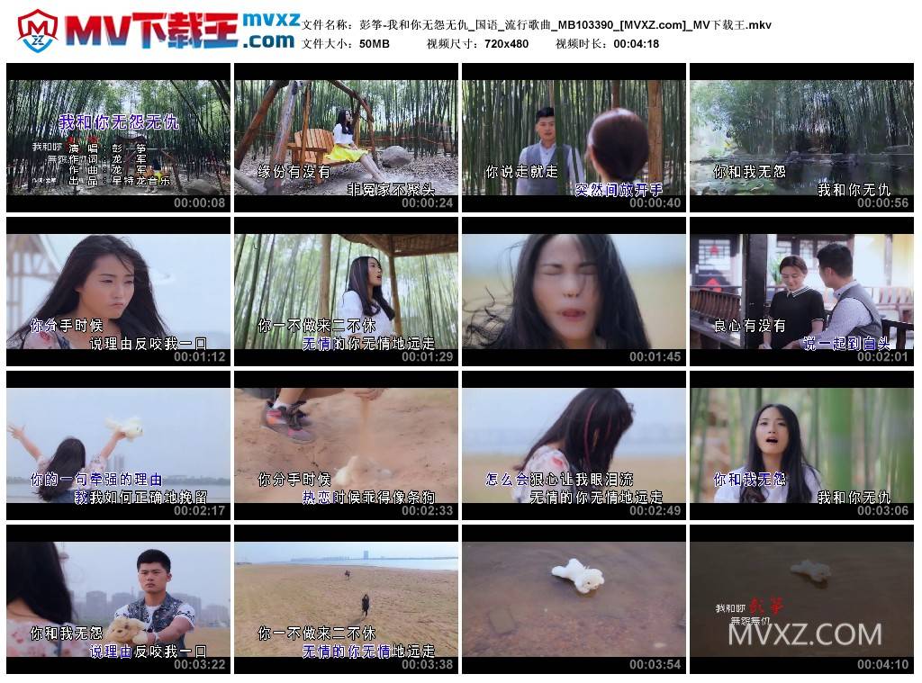 彭筝-我和你无怨无仇_国语_流行歌曲_MB103390